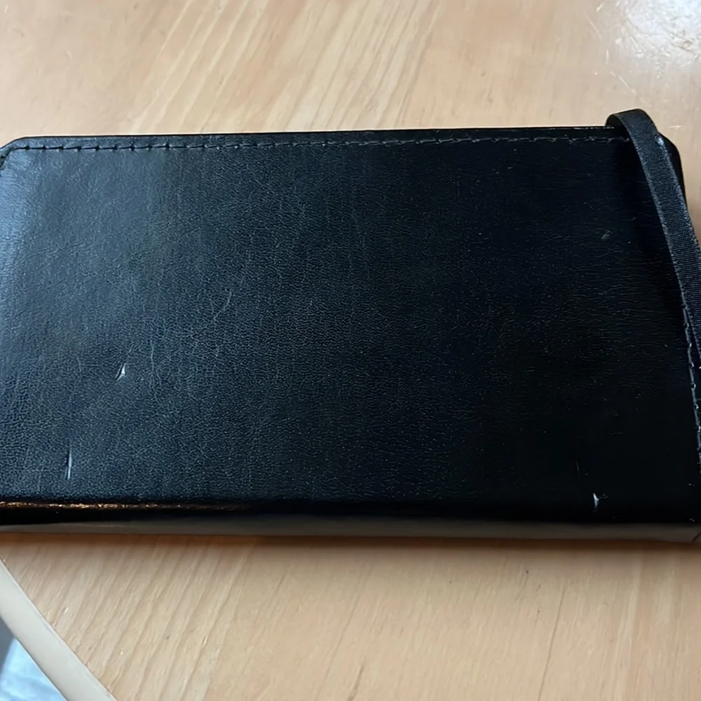 Black leather hard cover notebook for writing or drawing